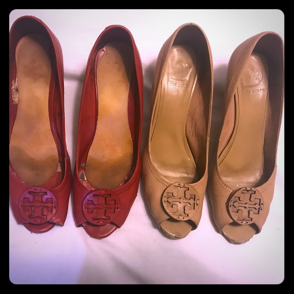 Two pair Tory Burch wedges size 10 (41)